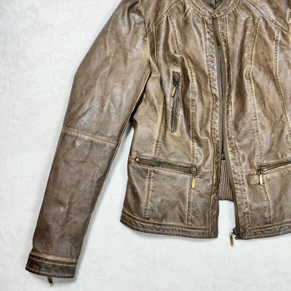 Suzy Shier Women's M Faux Leather Biker Jacket - Stylish Outerwear - Picture 4 of 14